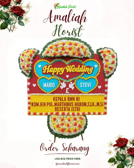 Papan Bunga Pernikahan Siong